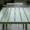 SET GIARDINO 4 PEZZI, DIVANO ESTERNO METALLO CON DOGHE, VERDE