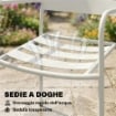 SET BISTR= 3 PEZZI: TAVOLINO IN VETRO E 2 SEDIE, ARREDO ESTERNO BIANCO.