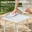 SET BISTR= 3 PEZZI: TAVOLINO IN VETRO E 2 SEDIE, ARREDO ESTERNO BIANCO.