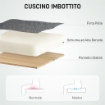 SEDIA DA UFFICIO MASSAGGIANTE E RISCALDATA, RECLINABILE IN TESSUTO EFFETTO LINO, CON POGGIAPIEDI, GRIGIO