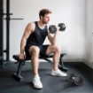 SET DI MANUBRI PALESTRA DA 2X17.5 KG CON IMPUGNATURA ANTISCIVOLO, IN METALLO, PER ALLENAMENTO FITNESS, NERO
