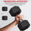 SET DI MANUBRI DA 2X20 KG CON IMPUGNATURA ANTISCIVOLO, IN METALLO, PER ALLENAMENTO FITNESS CASA E PALESTRA, NERO
