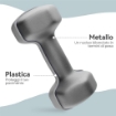 SET 2 MANUBRI ESAGONALI DA 2X6 KG IN METALLO E PLASTICA CON IMPUGNATURA ANTISCIVOLO, 22X10X10 CM, GRIGIO
