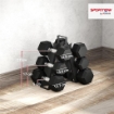 SET DI MANUBRI PALESTRA CON SUPPORTO IN METALLO CON IMPUGNATURA ANTISCIVOLO, 2X4KG, 2X6KG, 2X8KG, NERO