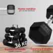 SET DI MANUBRI PALESTRA CON SUPPORTO IN METALLO CON IMPUGNATURA ANTISCIVOLO, 2X4KG, 2X6KG, 2X8KG, NERO