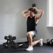 SET DI MANUBRI PALESTRA CON SUPPORTO IN METALLO CON IMPUGNATURA ANTISCIVOLO, 2X4KG, 2X6KG, 2X8KG, NERO