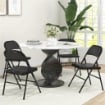 SET 2 SEDIE PIEGHEVOLI IMBOTTITE IN FINTA PELLE PU E METALLO, 45X46X78 CM, NERO