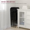 SET 2 SEDIE PIEGHEVOLI IMBOTTITE IN FINTA PELLE PU E METALLO, 45X46X78 CM, NERO
