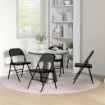 SET 2 SEDIE PIEGHEVOLI IMBOTTITE IN FINTA PELLE PU E METALLO, 45X46X78 CM, NERO