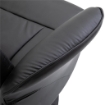 POLTRONA RELAX GIREVOLE A 360¦ IN METALLO E FINTA PELLE, CON POGGIAPIEDI, SCHIENALE REGOLABILE, NERO
