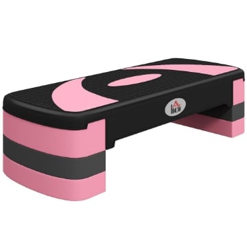 STEP FITNESS DA AEROBICA REGOLABILE SU 3 ALTEZZE, IN PLASTICA, 80X31X10/15/20 CM, ROSA