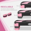STEP FITNESS DA AEROBICA REGOLABILE SU 3 ALTEZZE, IN PLASTICA, 80X31X10/15/20 CM, ROSA