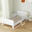 LETTO PER BAMBINI CON SPONDA ANTICADUTA E RETE A DOGHE, 3-8 ANNI, 70X140 CM, BIANCO