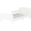 LETTO PER BAMBINI CON SPONDA ANTICADUTA E RETE A DOGHE, 3-8 ANNI, 70X140 CM, BIANCO