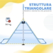 SBARRA GINNASTICA ARTISTICA PER BAMBINI AD ALTEZZA REGOLABILE CON 2 ANELLI, IN ACCIAIO, 148X105X88-128 CM, BLU