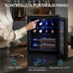 CANTINETTA VINO REFRIGERATA 12 BOTTIGLIE 36L, TEMPERATURA REGOLABILE 4-16¦C CON VETRO ANTI UV, NERA