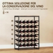 PORTABOTTIGLIE DA TERRA PER 30 BOTTIGLIE CON 6 RIPIANI, STILE INDUSTRIALE, MARRONE RUSTICO