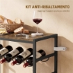 PORTABOTTIGLIE DA TERRA PER 30 BOTTIGLIE CON 6 RIPIANI, STILE INDUSTRIALE, MARRONE RUSTICO