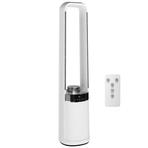 VENTILATORE TORRE SENZA PALE, SILENZIOSO 36DB, 94 CM, BIANCO, CAMERA DA LETTO