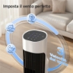 VENTILATORE A TORRE DA PAVIMENTO, OSCILLANTE 70¦, 80 CM, BIANCO E NERO
