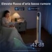 VENTILATORE A TORRE PER CAMERA DA LETTO, VENTILATORE DA PAVIMENTO OSCILLANTE A 70¦, 4 MODALITÓ, 3 VELOCITÓ, TIMER 24 ORE, BIANCO