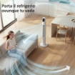 VENTILATORE A TORRE PER CAMERA DA LETTO, VENTILATORE DA PAVIMENTO OSCILLANTE A 70¦, 4 MODALITÓ, 3 VELOCITÓ, TIMER 24 ORE, BIANCO