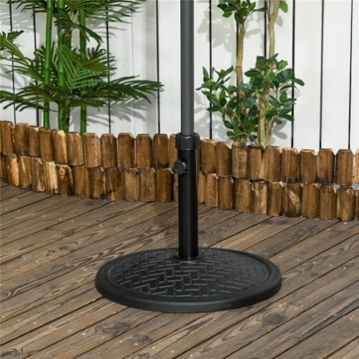 BASE PER OMBRELLONE DI 14KG PER PALI DA 32-38 MM METALLO E CEMENTO Ø 46 CM NERO