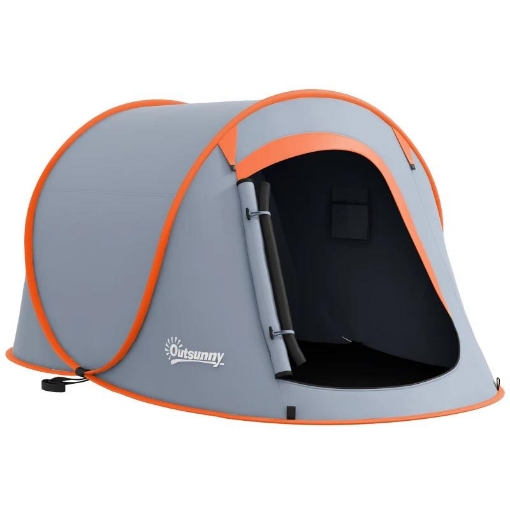 TENDA DA CAMPEGGIO POP UP IMPERMEABILE CON ACCESSORI E BORSA DI TRASPORTO, 245X148X105 CM, GRIGIO