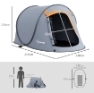 TENDA DA CAMPEGGIO POP UP IMPERMEABILE CON ACCESSORI E BORSA DI TRASPORTO, 245X148X105 CM, GRIGIO
