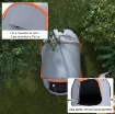 TENDA DA CAMPEGGIO POP UP IMPERMEABILE CON ACCESSORI E BORSA DI TRASPORTO, 245X148X105 CM, GRIGIO