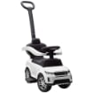 MACCHINA CAVALCABILE LICENZA LAND ROVER CON MANIGLIA E BARRIERA, IN PP E ACCIAIO, 84X40X94.5 CM, BIANCO
