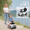 MACCHINA CAVALCABILE LICENZA LAND ROVER CON MANIGLIA E BARRIERA, IN PP E ACCIAIO, 84X40X94.5 CM, BIANCO