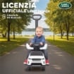 MACCHINA CAVALCABILE LICENZA LAND ROVER CON MANIGLIA E BARRIERA, IN PP E ACCIAIO, 84X40X94.5 CM, BIANCO