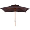 OMBRELLONE DA GIARDINO 3X3 M 8 STECCHE COPERTURA A 2 LIVELLI MARRONE