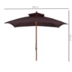 OMBRELLONE DA GIARDINO 3X3 M 8 STECCHE COPERTURA A 2 LIVELLI MARRONE