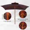 OMBRELLONE DA GIARDINO 3X3 M 8 STECCHE COPERTURA A 2 LIVELLI MARRONE