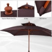 OMBRELLONE DA GIARDINO 3X3 M 8 STECCHE COPERTURA A 2 LIVELLI MARRONE