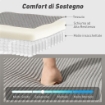 DIVANO LETTO MODERNO A U CON 2 CHAISE LONGUE E VANI CONTENITORE, VELLUTO A COSTE, 282X140X86 CM, GRIGIO