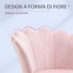 POLTRONA DA SALOTTO A CONCHIGLIA STILE VINTAGE IN VELLUTO CON GAMBE DORATE ROSA
