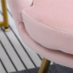 POLTRONA DA SALOTTO A CONCHIGLIA STILE VINTAGE IN VELLUTO CON GAMBE DORATE ROSA