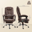 POLTRONA DA UFFICIO CON TELECOMANDO E 6 PUNTI DI MASSAGGIO, IN MICROFIBRA, 65X70X111-119 CM, MARRONE