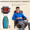 POLTRONA DA UFFICIO CON TELECOMANDO E 6 PUNTI DI MASSAGGIO, IN MICROFIBRA, 65X70X111-119 CM, MARRONE