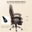 POLTRONA DA UFFICIO CON TELECOMANDO E 6 PUNTI DI MASSAGGIO, IN MICROFIBRA, 65X70X111-119 CM, MARRONE