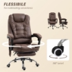 POLTRONA DA UFFICIO CON TELECOMANDO E 6 PUNTI DI MASSAGGIO, IN MICROFIBRA, 65X70X111-119 CM, MARRONE