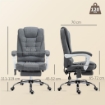 POLTRONA DA UFFICIO CON TELECOMANDO E 6 PUNTI DI MASSAGGIO, IN TESSUTO MISTO VELLUTO E LINO, 67X79X111-121 CM, GRIGIO
