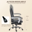 POLTRONA DA UFFICIO CON TELECOMANDO E 6 PUNTI DI MASSAGGIO, IN TESSUTO MISTO VELLUTO E LINO, 67X79X111-121 CM, GRIGIO
