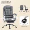 POLTRONA DA UFFICIO CON TELECOMANDO E 6 PUNTI DI MASSAGGIO, IN TESSUTO MISTO VELLUTO E LINO, 67X79X111-121 CM, GRIGIO