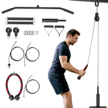 PULLEY MACHINE HOME GYM E PULEGGIA LAT MACHINE, ATTACCO PER DISCHI PESI UNIVERSALI E ACCESSORI