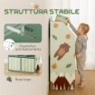 SCAFFALE PORTAGIOCHI BAMBINI IN LEGNO FSC, 2 CONTENITORI RIMOVIBILI IN TESSUTO E RIPIANI, PER CAMERETTA, VERDE