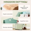SCAFFALE PORTAGIOCHI BAMBINI IN LEGNO FSC, 2 CONTENITORI RIMOVIBILI IN TESSUTO E RIPIANI, PER CAMERETTA, VERDE